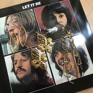 *set of 3* gold statement earring bundle